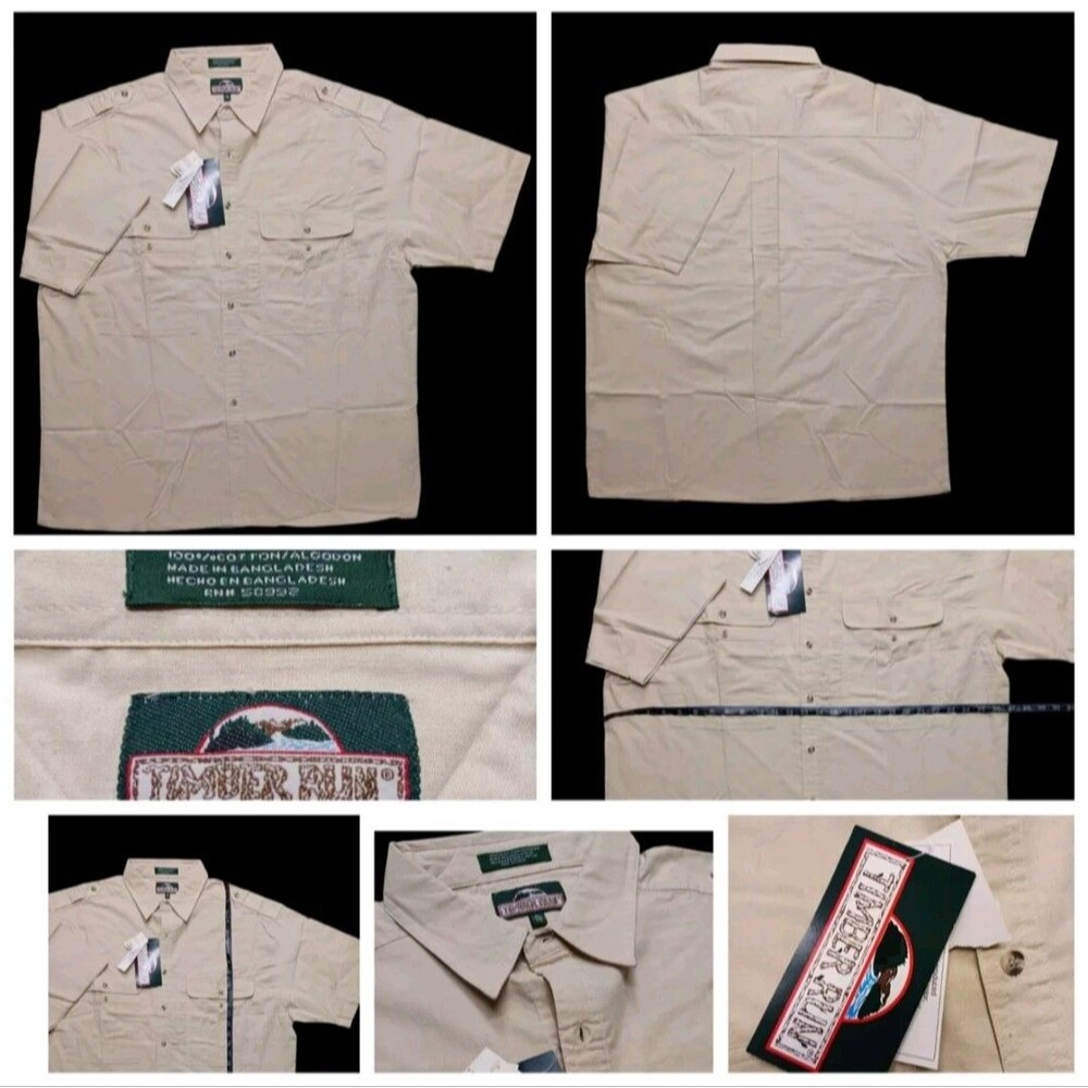 NWT Vintage Timber Run Western Work Wear Button Down Shirt Mens XL %100 Cotton